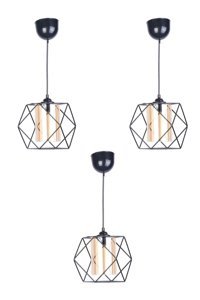 Bby Home & Desıgn Adnosa Tekli Siyah Küre Modern Metal Salon-Oturma Odası Avize