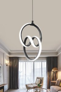 Polataydinlatma Cihar Tekli Siyah Sarkıt Modern Metal Salon-Oturma Odası Avize
