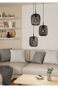 Eglo Calmeilles Tekli Sarı Kristal Taşlı Modern Çelik Salon-Oturma Odası Avize