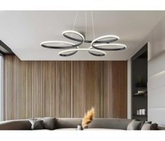 Lumexx Tekli Kahverengi Ledli Modern Ahşap Salon-Oturma Odası Avize
