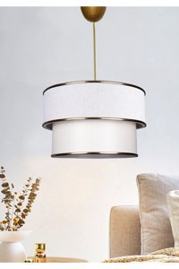 Heedwood Design 3'lü Kahverengi Sarkıt Rustik Ahşap Mutfak-Salon Avize