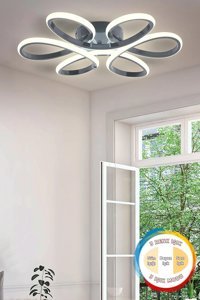 Dede Tekli Siyah Sarkıt Modern Kumaş Salon-Oturma Odası Avize