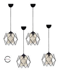 Vk Home Aydınlatma 2'li Siyah Modern Cam Salon Avize