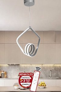 Pera 3'lü Gri Ledli Modern Alüminyum Salon-Oturma Odası Avize