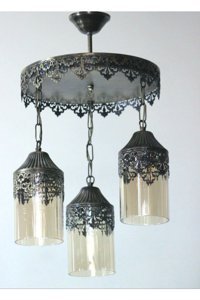 Trend Kitchen İnfinitum 3'lü Bej Metal Modern Alüminyum Salon-Oturma Odası Avize