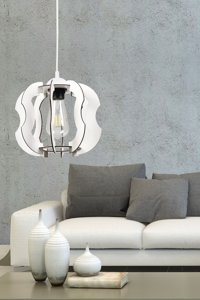 Begüsa Enis 4'lü Beyaz Metal Modern Ahşap Salon-Oturma Odası Avize