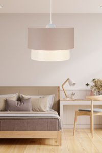 Art&Gift Tekli Bej Silindir Modern Plastik Salon-Oturma Odası Avize