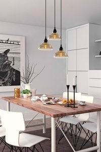 Fer Avize 4'lü Beyaz Cam Eskitme Cam Salon-Oturma Odası Avize