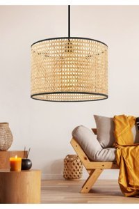 Heedwood Design 5'li Kahverengi Halat Rustik Ahşap Mutfak-Salon Avize