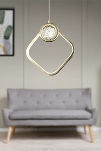 Ankara Avize 3'lü Gri Ledli Modern Alüminyum Salon-Oturma Odası Avize