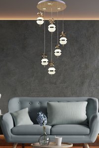 Buiva Tekli Siyah Sarkıt Modern Metal Salon-Oturma Odası Avize