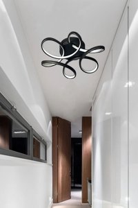 Asva Aydınlatma Tekli Siyah Metal Modern Alüminyum Antre-Hol Avize