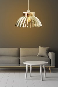 Ferisa Home Tekli Beyaz Ahşap Modern Ahşap Mutfak Avize