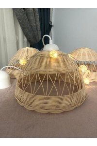 Lumexx April Tekli Pembe Sarkıt Modern Hasır Salon-Oturma Odası Avize