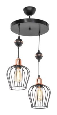 Luna Lighting 2803-4A-28 4'lü Çok Renkli Şapkalı Modern Metal Salon-Oturma Odası Avize