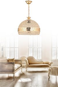 Homing Ayd-1029 Tekli Yeşil Sarkıt Klasik Kumaş Salon-Oturma Odası Avize