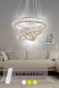 Avizevi Tekli Beyaz Sarkıt Modern Cam Salon-Oturma Odası Avize