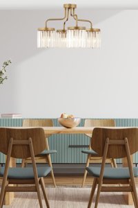 Apliqa Asia 6'lı Bej Sarkıt Modern Metal Salon-Oturma Odası Avize