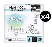 Sleepy Bio Natural 4 Numara Organik Cırtlı Bebek Bezi 4x100'lü
