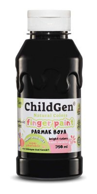 ChildGen Yıkanabilir Organik 350 ml Siyah Parmak Boyası