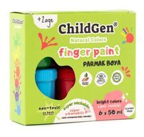 ChildGen Yıkanabilir Organik 50 ml 6'lı Çok Renkli Parmak Boyası