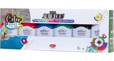 Artdeco Su Bazlı 75 ml 6'lı Çok Renkli Parmak Boyası