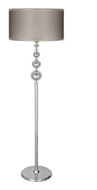 Vinner Kristal Taşlı Üçlü Küre Metal Ayaklı Tek Ayak Silindir Lambader 160 cm Krom