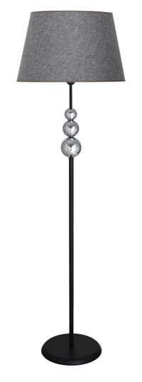 Vinner Üçlü Krom Küre Metal Ayaklı Tek Ayak Konik Lambader 160 cm Gri