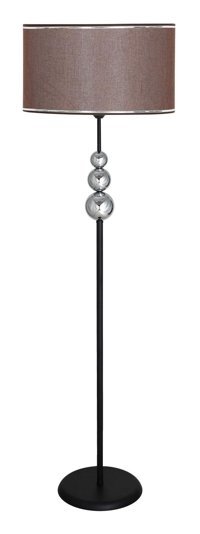 Vinner Üçlü Krom Küre Metal Ayaklı Tek Ayak Silindir Lambader 155 cm Kahve