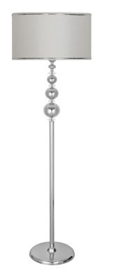 Vinner Kristal Taşlı Üçlü Küre Metal Ayaklı Tek Ayak Silindir Lambader 160 cm Krem