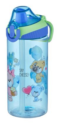 Vagonlife FiftyFifty Pipetli Mavi Okul Çocuk Matara 500 ml