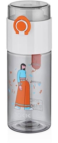 Vagonlife Rahat İçim Kilitli Kapaklı Pipetli Siyah Okul Çocuk Matara 500 ml
