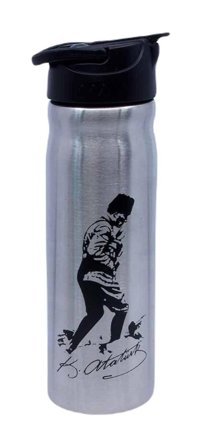 Globox Atatürk Gri Okul Çocuk Matara 500 ml