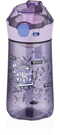 Vagonlife Askılı Pipetli Mor Okul Çocuk Matara 400 ml