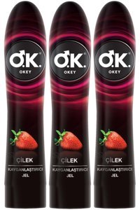 Okey Çilekli Kayganlaştırıcı Jel 3x100 ml