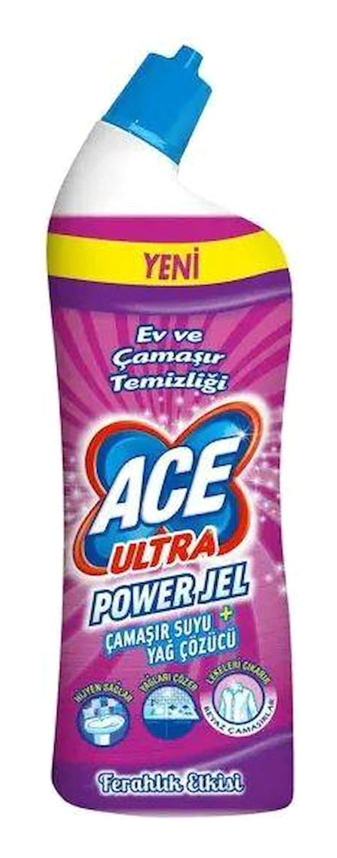 Ace Ultra Power Kokulu Banyo-Mutfak İçin Konsantre Jel Çamaşır Suyu 6x750 ml