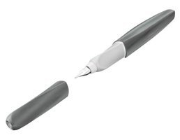 Pelikan Twist Eco Damla Kartuşlu-Pistonlu Pirinç Doldurulabilir M Gri Dolma Kalem