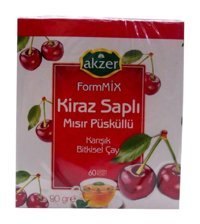 Akzer Kiraz Sapı-Mısır Püsküllü Bitki Çayı 60 Adet
