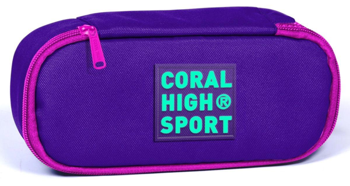 Coral High Sport Mor Düz Bez Bölmeli Tek Gözlü Oval Cüzdan Kalemlik