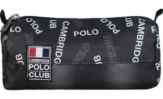 Cambridge Polo Club Rococo Siyah Desenli Bez Bölmeli Çift Gözlü Dikdörtgen Cüzdan Kalemlik