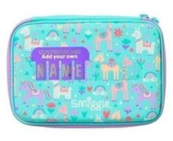 Smiggle Turkuaz Baskılı Bez Bölmeli Tek Gözlü Dikdörtgen Cüzdan Kalemlik