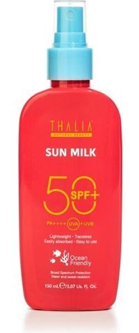 Thalia 50 Faktör Tüm Ciltler İçin Nemlendirici Ton Eşitleyici Aydınlatıcı Mineral Filtreli Suya Dayanıklı Yüz Güneş Sütü 150 ml