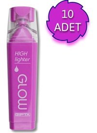 Gıpta Glow 10'lu Neon Mor Kesik Uçlu Fosforlu Kalem
