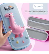 Happyplanet Dinozor Mavi Bölmeli Çift Gözlü Kalemlik