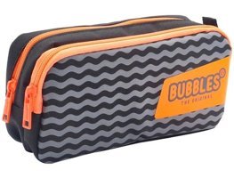 Bubbles Gri-Turuncu Bölmeli Çift Gözlü Cüzdan Kalemlik