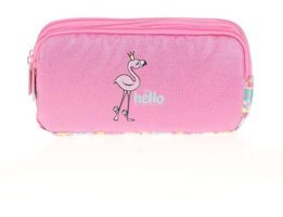 Kaukko L8098 Pembe Bölmeli Simli Çift Gözlü Cüzdan Kalemlik