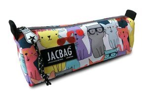Jacbag Prime Kedi Desenli Çok Renkli Tek Gözlü Cüzdan Kalemlik