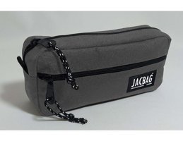 Jacbag Dual Zip Gri Bölmeli Düz Çift Gözlü Cüzdan Kalemlik