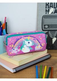 Onesize Unicorn Pembe Bölmeli Çift Gözlü Cüzdan Kalemlik