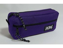 Jacbag Dual Zip Mor Bölmeli Düz Çift Gözlü Cüzdan Kalemlik